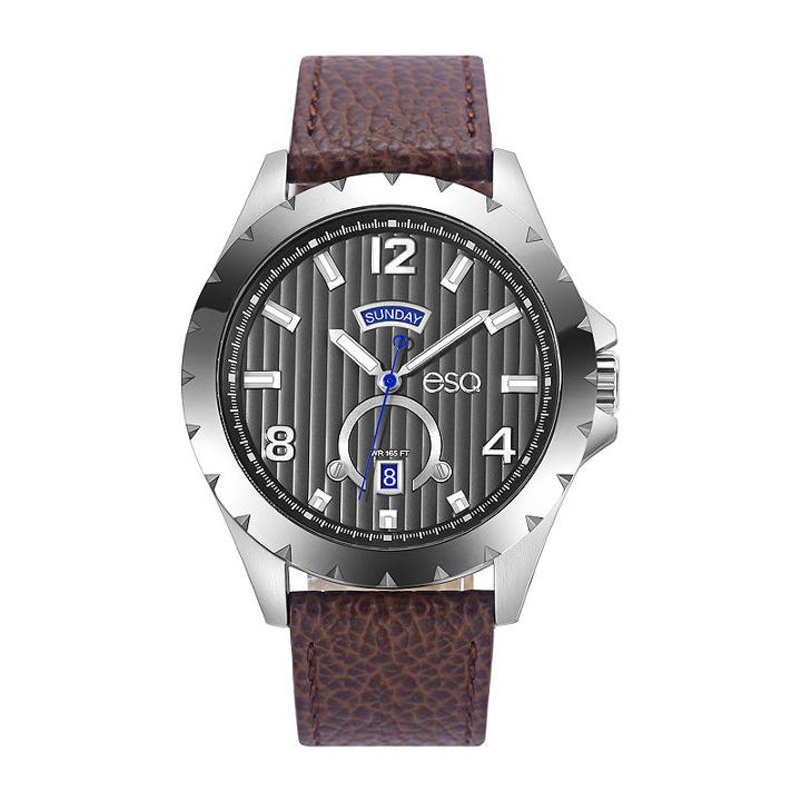 Esq Mens Brown Strap Watch-37esq007001a