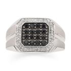 Mens 1/6 Ct. T.w. Diamond & Black Sapphire Ring