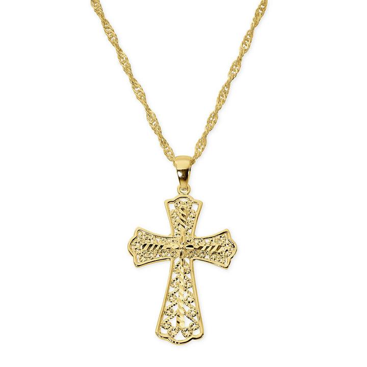Made In Italy Womens Cross Pendant Necklace