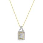 1/3 Ct. T.w. Diamond 10k Yellow Gold Square Pendant Necklace