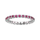 Personally Stackable Lab-created Ruby Sterling Silver Eternity Ring