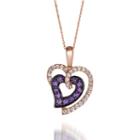 Grand Sample Sale By Le Vian Grape Amethyst And Vanilla Sapphires Heart Pendant In 14k Strawberry Gold