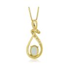 Lab-created Opal And White Sapphire 14k Yellow Gold Over Sterling Silver Infinity Pendant Necklace
