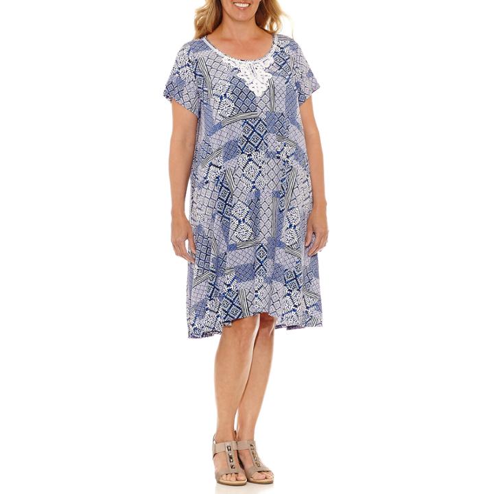 Lark Lane May Must Haves Short Sleeve Shift Dress-plus