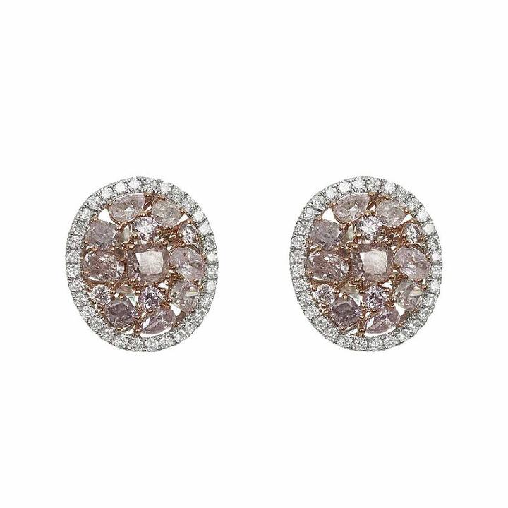 2 1/5 Ct. T.w. Genuine Pink Diamond Stud Earrings