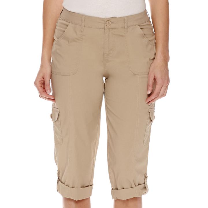 St. John's Bay Cargo Cuffed Capri Pants - Petite