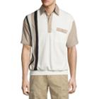 Palmland Short Sleeve Stripe Knit Polo Shirt