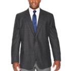 Stafford Merino Wool Sportcoat Navy Plaid - Big And Tall