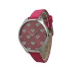 Olivia Pratt Womens Hearts Dial Hot Pink Leather Watch 13942hot Pink