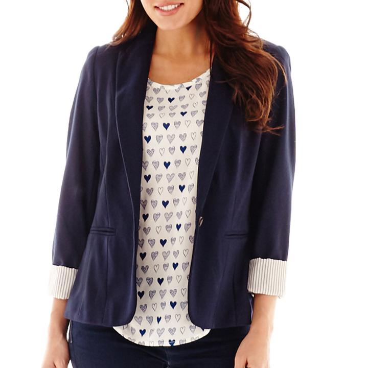 Stylus&trade; Long-sleeve Knit Blazer