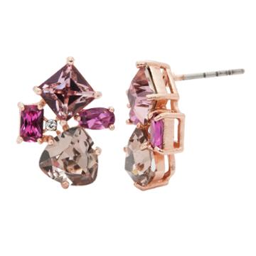 City Rocks Multi Color Brass Drop Earrings