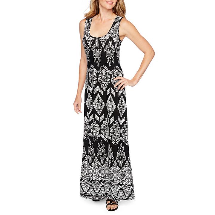 Ronni Nicole Sleeveless Puff Print Maxi Dress