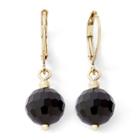 Monet Gold-tone Black Bead Drop Earrings