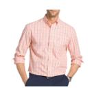 Izod Mens Long Sleeve Essential End On End Windowpane Shirt