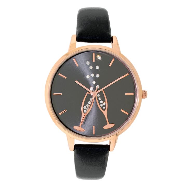 Holiday Whimsy Womens Black Strap Watch-18116