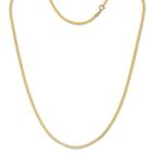 Made In Italy 24k Gold Over Silver Sterling Silver Solid Herringbone 20 Inch Chain Necklace