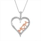 Womens Diamond Accent Genuine White Diamond 10k Two Tone Gold Heart Pendant Necklace