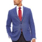 Stafford Linen Cotton Blue Herringbone Sport Coat- Slim