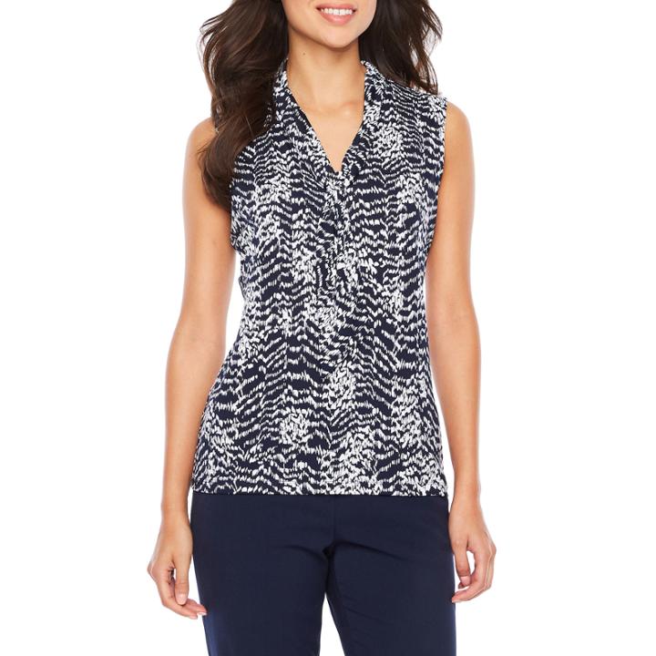 Chelsea Rose Sleeveless Y Neck Blouse