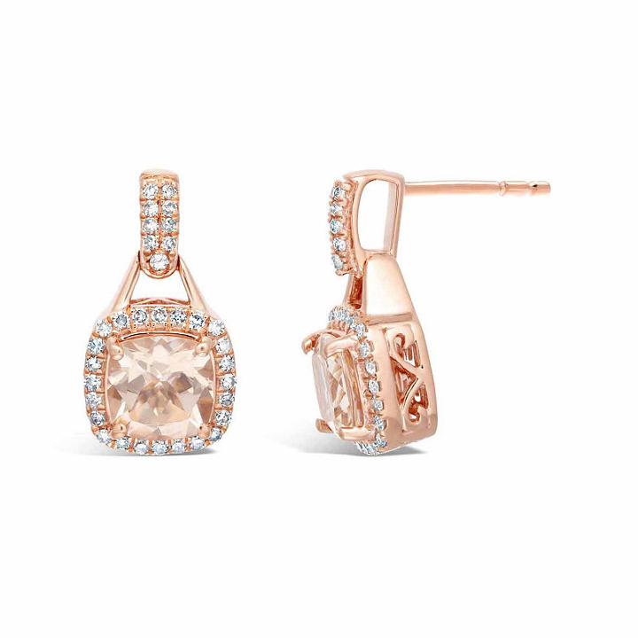 1/3 Ct. T.w. Genuine Champagne Morganite Drop Earrings