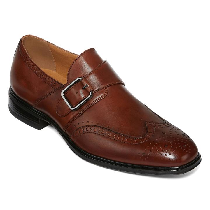 Collection By Michael Strahan Brooks Mens Leather Monk Strap Loafers