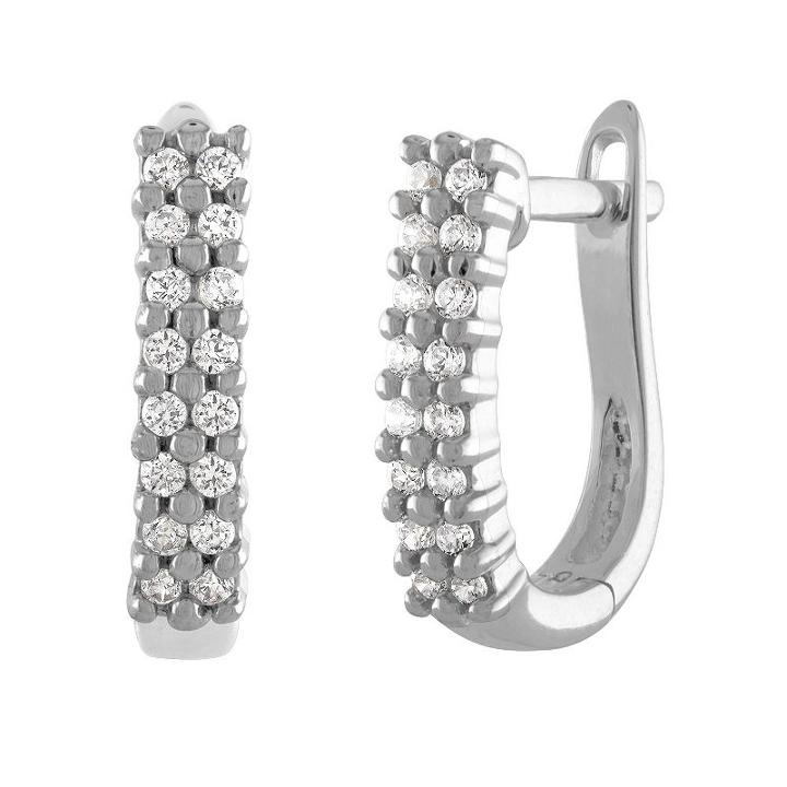 1/3 Ct. T.w. Genuine White Diamond 12.3mm Hoop Earrings