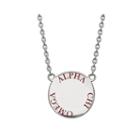 Sterling Silver Enamel Alpha Chi Omega Disc Pendant Necklace