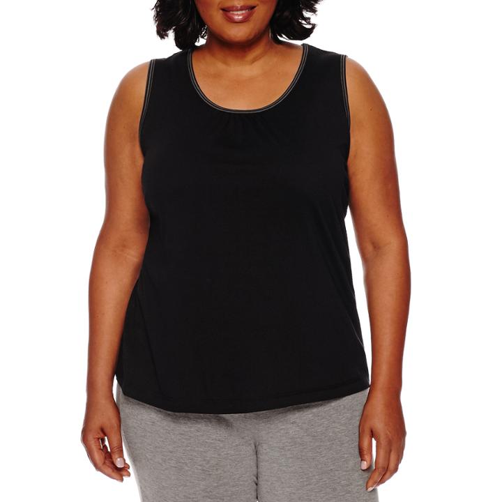 Made For Life Jersey Shirred Tank Top-plus