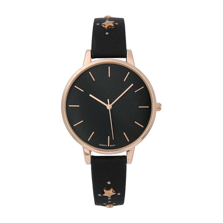 Mixit Womens Black Strap Watch-pt5982rgbk