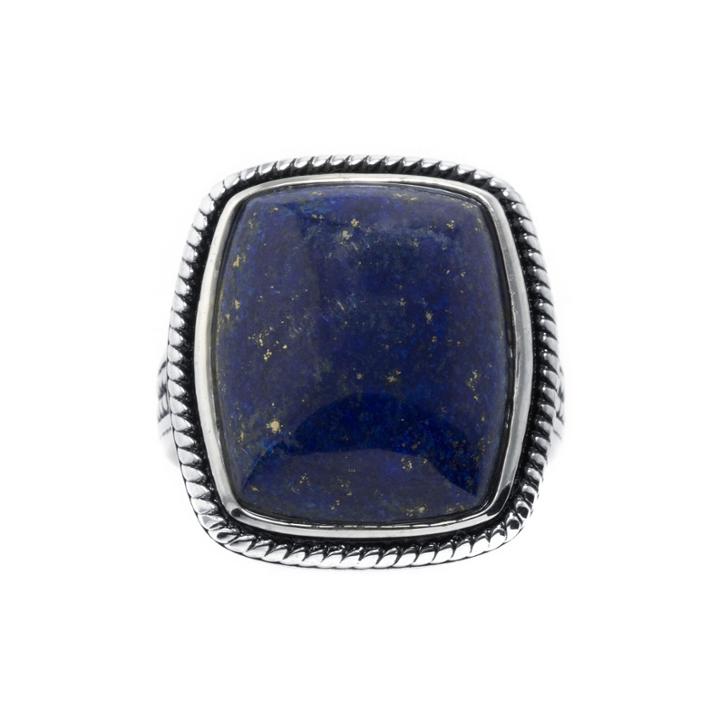 Dyed Blue Lapis Sterling Silver Rectangular Ring