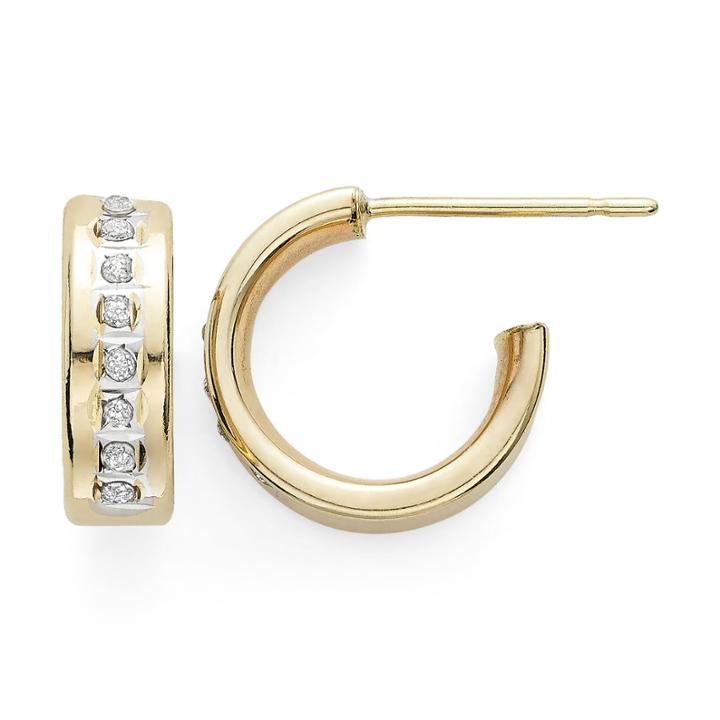 Diamond Fascination™ 14k Yellow Gold C-hoop Earrings