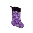 20 Purple And Silver Glittered Floral Christmas Stocking With Shadow Velveteen Cuff