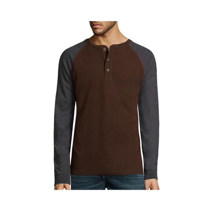 St. John's Bay Long-sleeve Baseball Henley Shirt