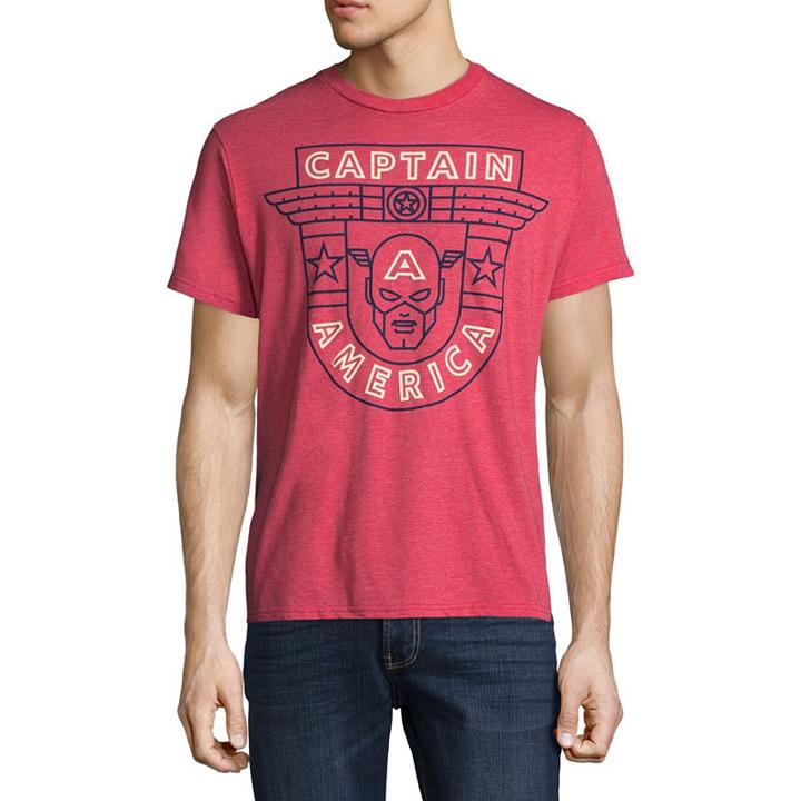 Captain America Line Drawn Graphic Tee