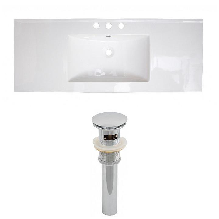 48-in. W 3h8-in. Ceramic Top Set In White Color -overflow Drain Incl.