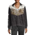 Flirtitude Fleece Half Zip Sweatshirt-juniors