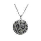 Animal Planet&trade; Crystal Sterling Silver Endangered Snow Leopard Pendant Necklace