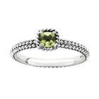 Personally Stackable Checker-cut Genuine Peridot Ring
