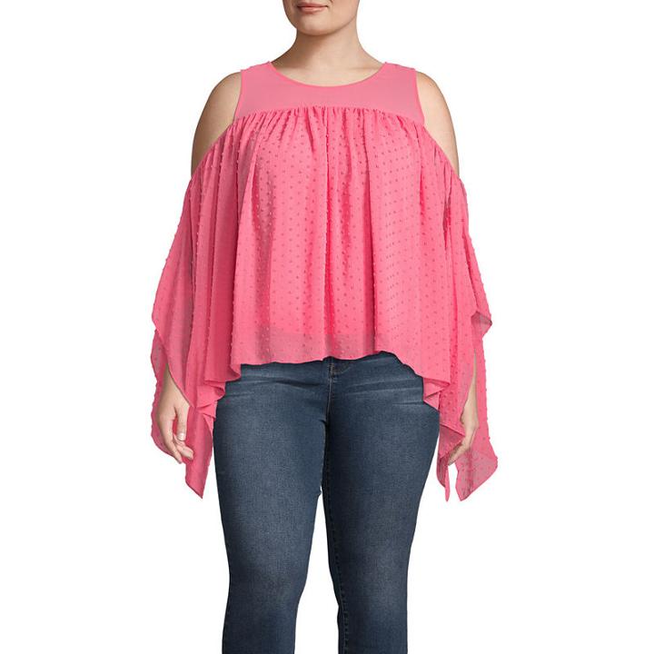 Bold Elements Assymetric Cold Shoulder Blouse-plus