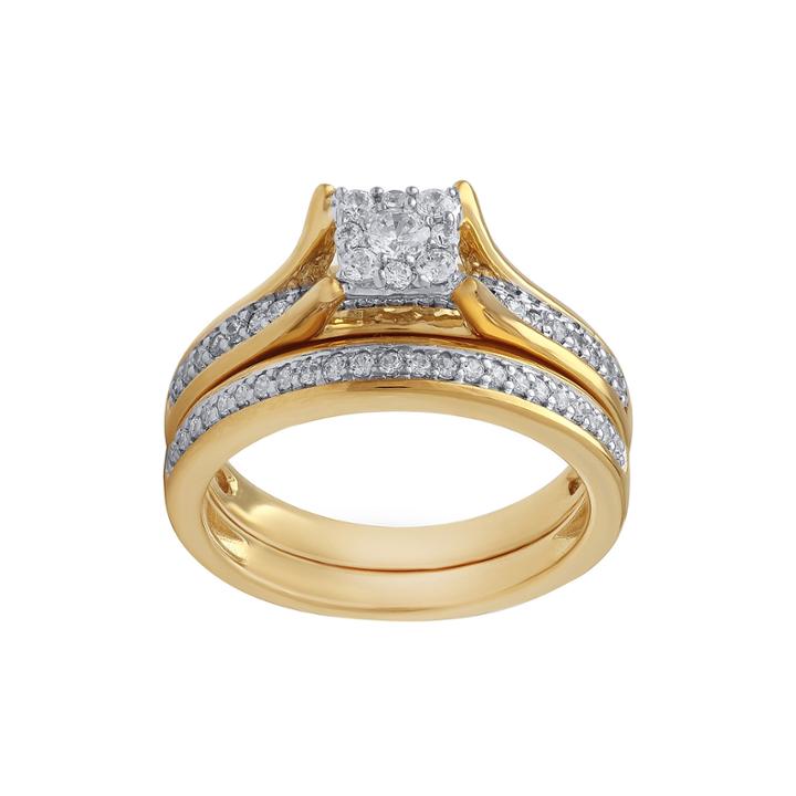 1/2 Ct. T.w. Diamond 10k Two Tone Bridal Set