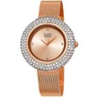 Burgi Womens Rose Goldtone Strap Watch-b-220rg