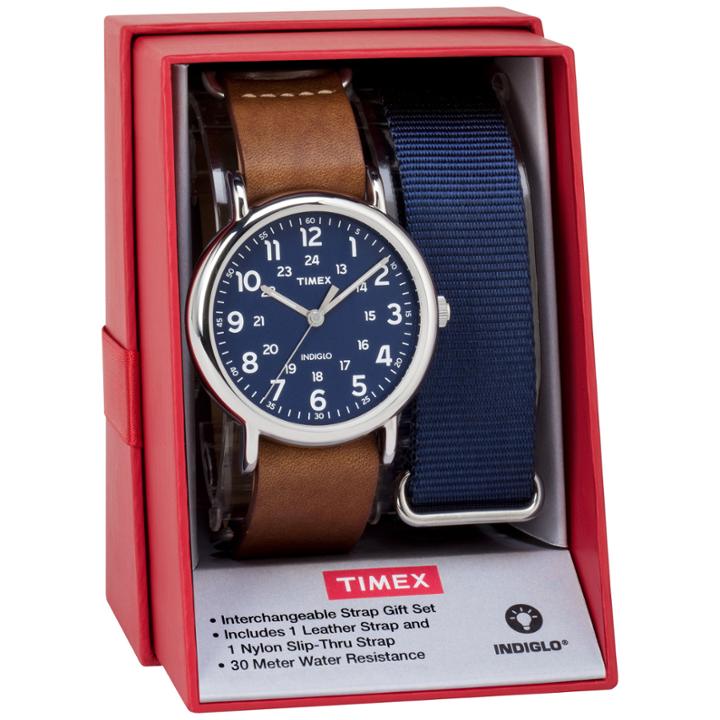 Timex Weekender 40 Box Set Mens Brown 2-pc. Watch Boxed Set-twg015000jt
