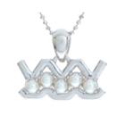 Aquarius Zodiac Cultured Freshwater Pearl Sterling Silver Pendant Necklace