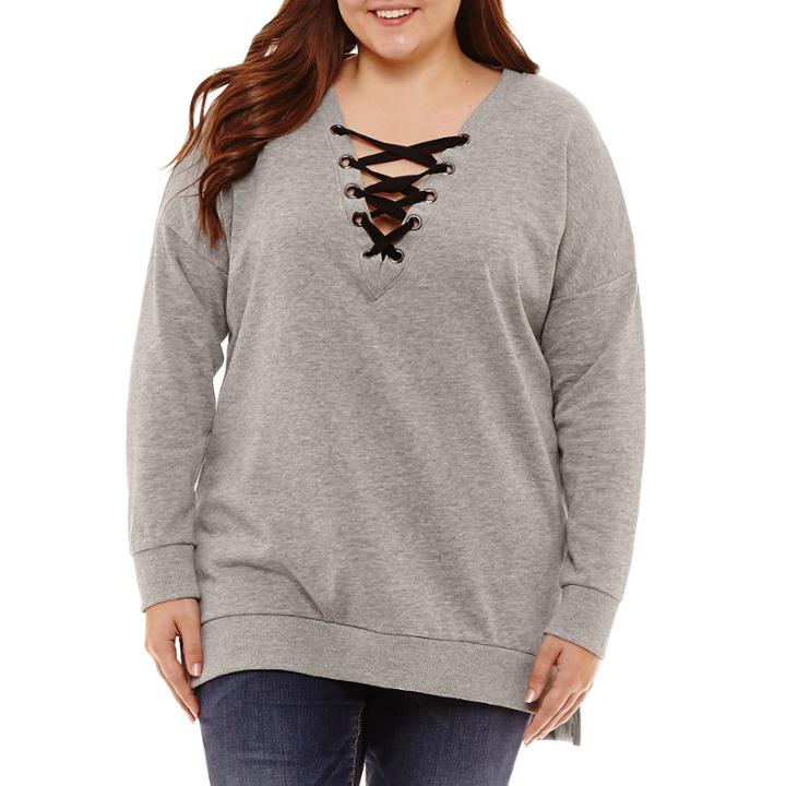 Arizona Lace Up Sweatshirt-juniors Plus
