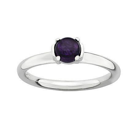 Personally Stackable Genuine Amethyst Sterling Silver Stackable Ring