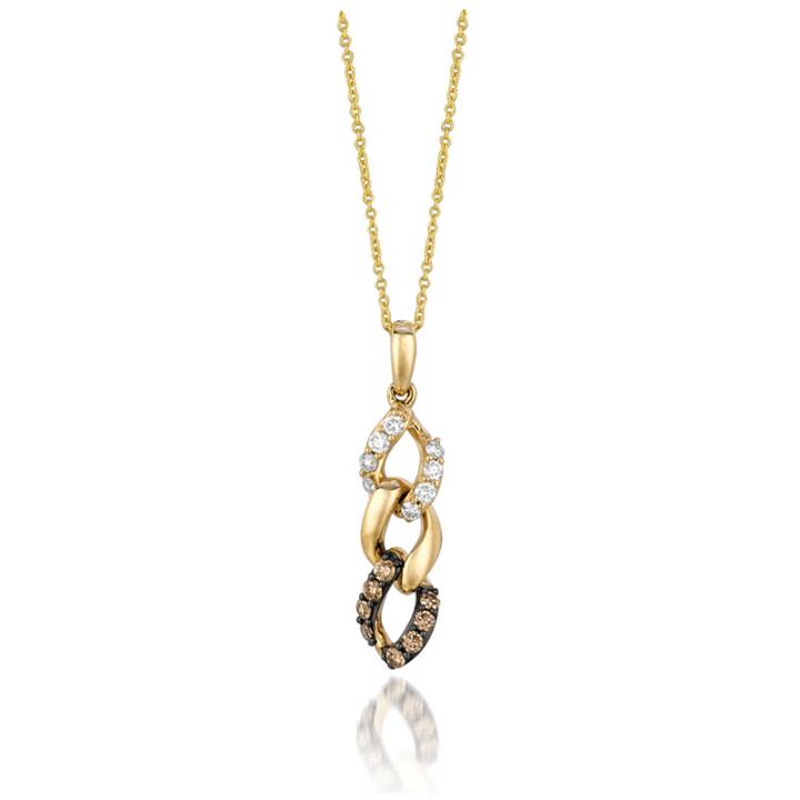 Le Vian Corp Womens 1/2 Ct. T.w. Multi Color Diamond 14k Gold Pendant Necklace