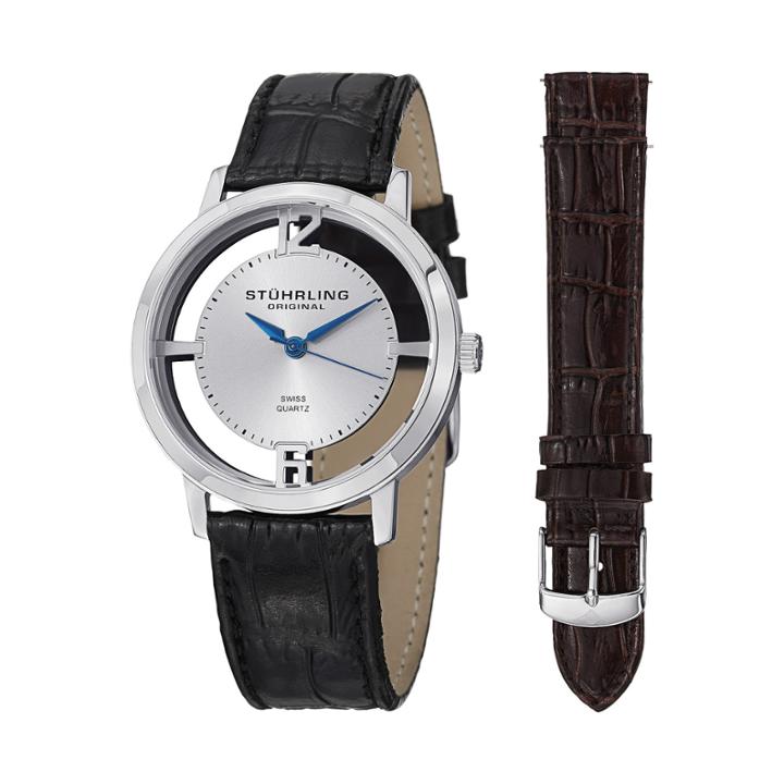 Stuhrling Mens Black Strap Watch-sp14693
