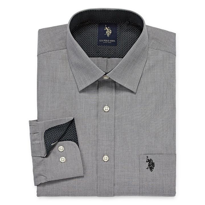 U.s. Polo Assn. Long Sleeve Yarn Dyed Woven Dress Shirt - Slim