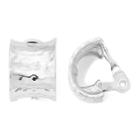 Monet Silver-tone J-hoop Clip-on Earrings