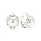 Gloria Vanderbilt Simulated Pearl And Silver-tone Earrings